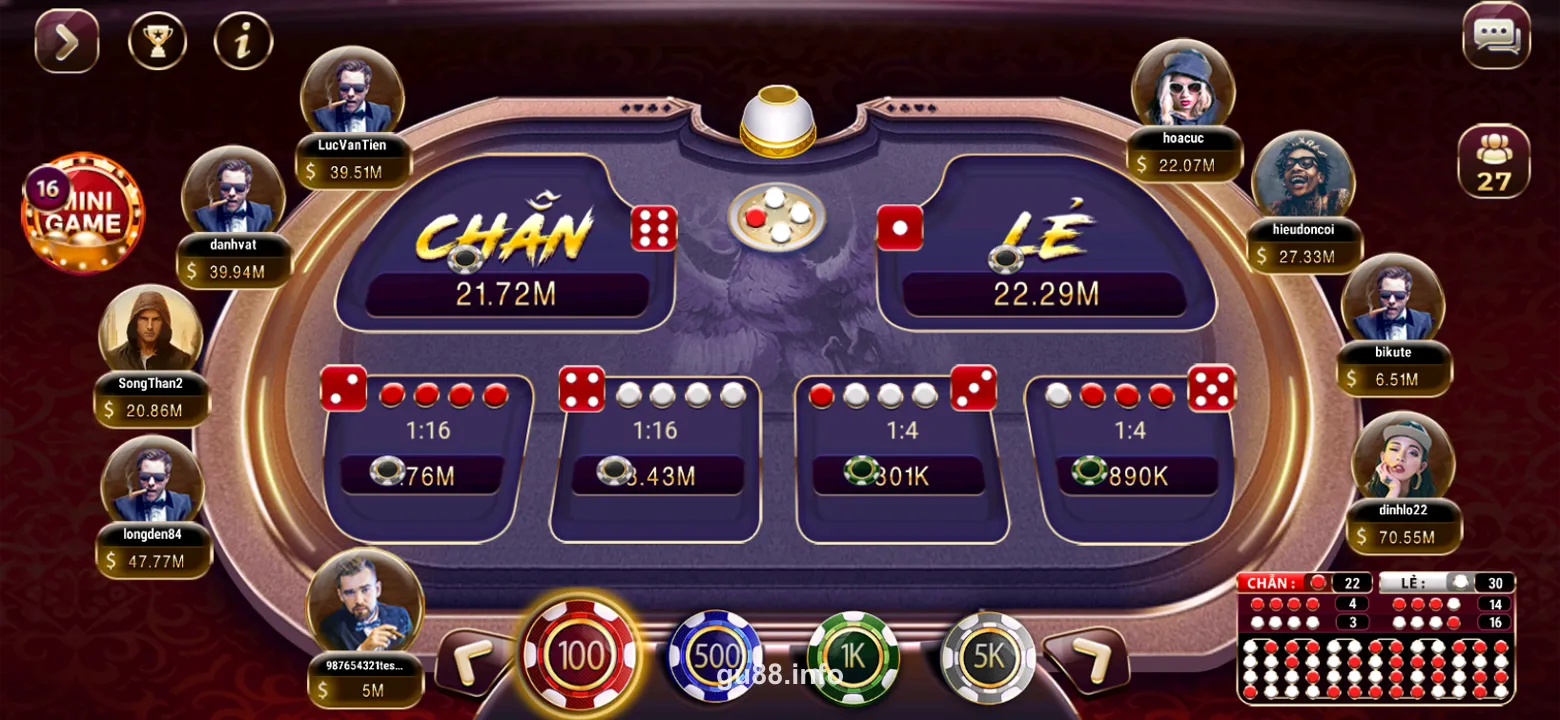 Giao diện chính của ứng dụng GO88